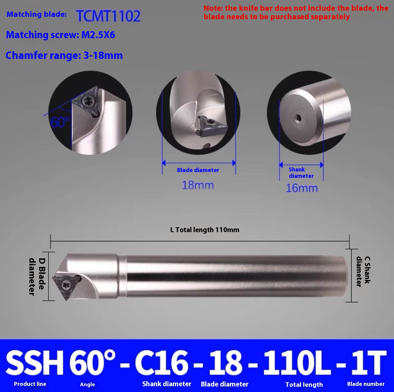 1144-Shedding type fixed-point chamfering cutter 30 degree 45 degree 60 degree chamfering cutter bar SSK/SSP/TCM/SSY/SSO/SSH Shandong Denso Pricision Tools Co.,Ltd.